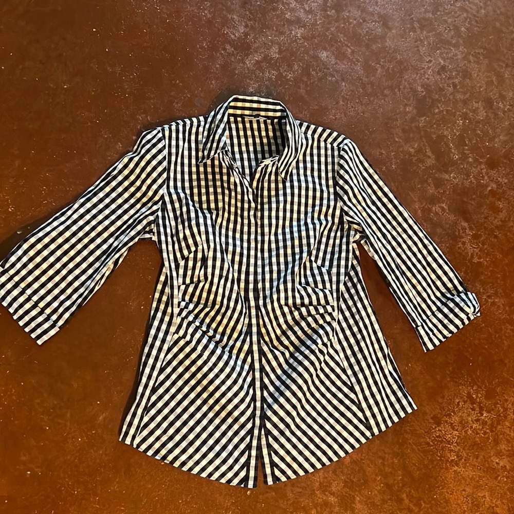 Lafayette 148 checkered blouse